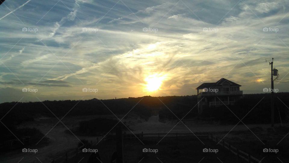 Sunset on the Outer Banks in North Carolina, USA
