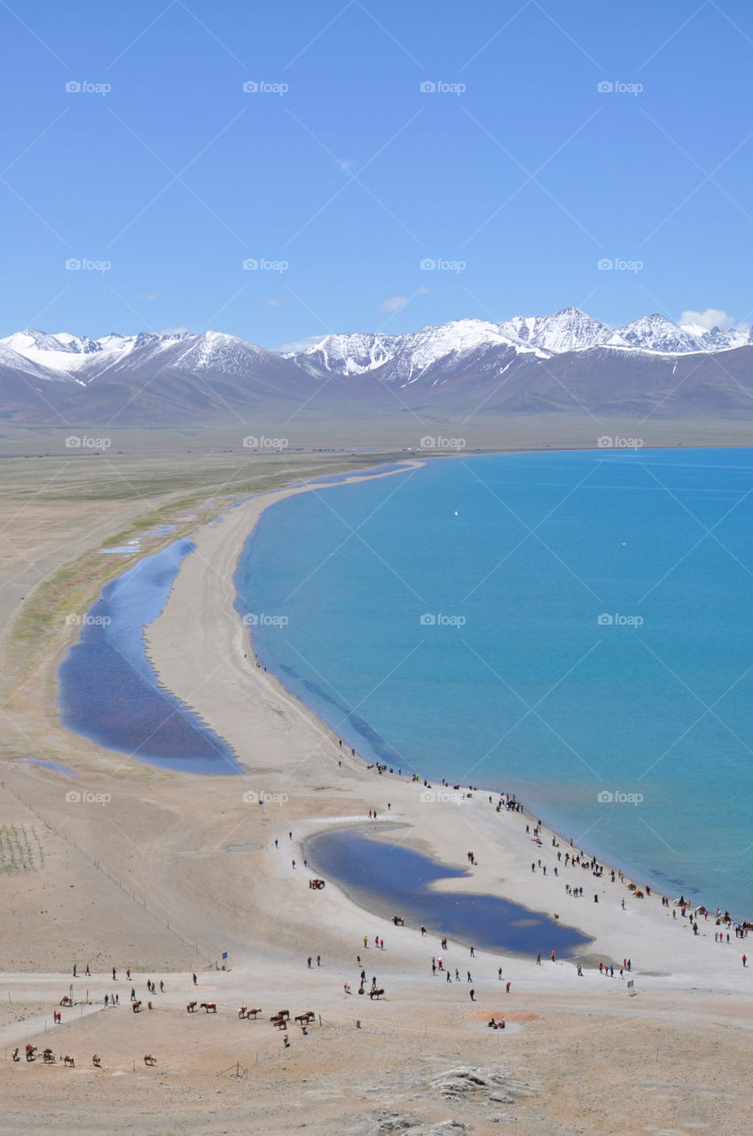 Aerial view of lake