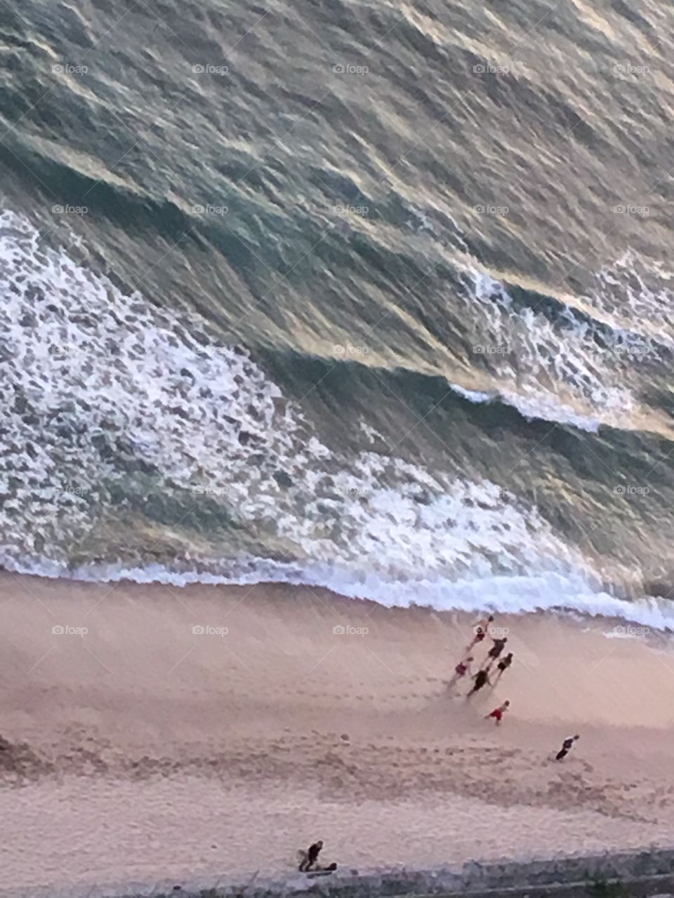 People walking beach