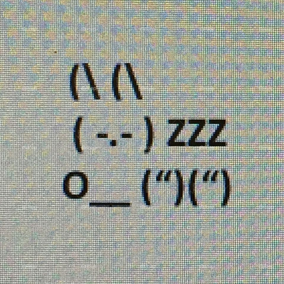 Sleeping text bunny