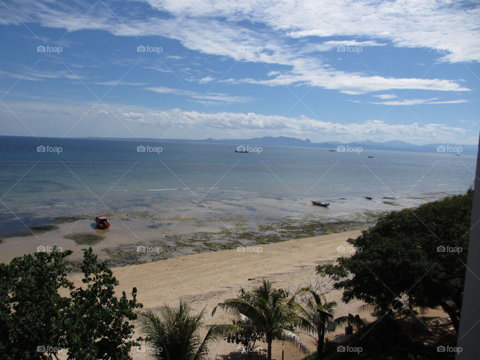 Beach with blue sky