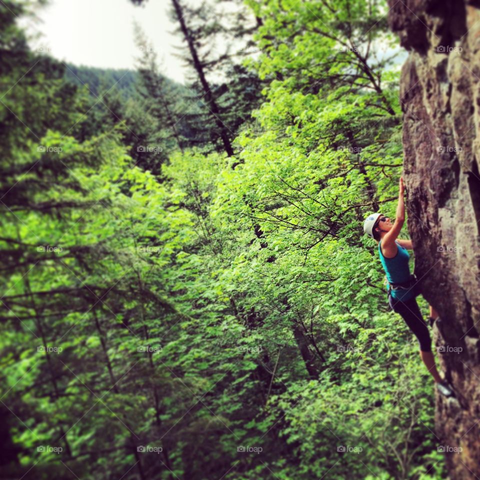 Outdoor rock climbing 
