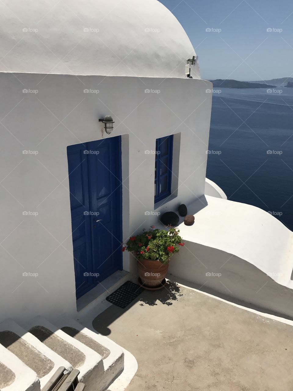 Summer view on Santorini island, Greece