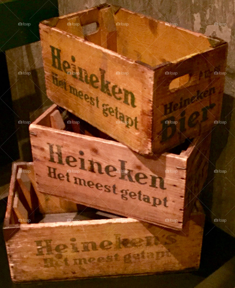 Heineken wood crates 