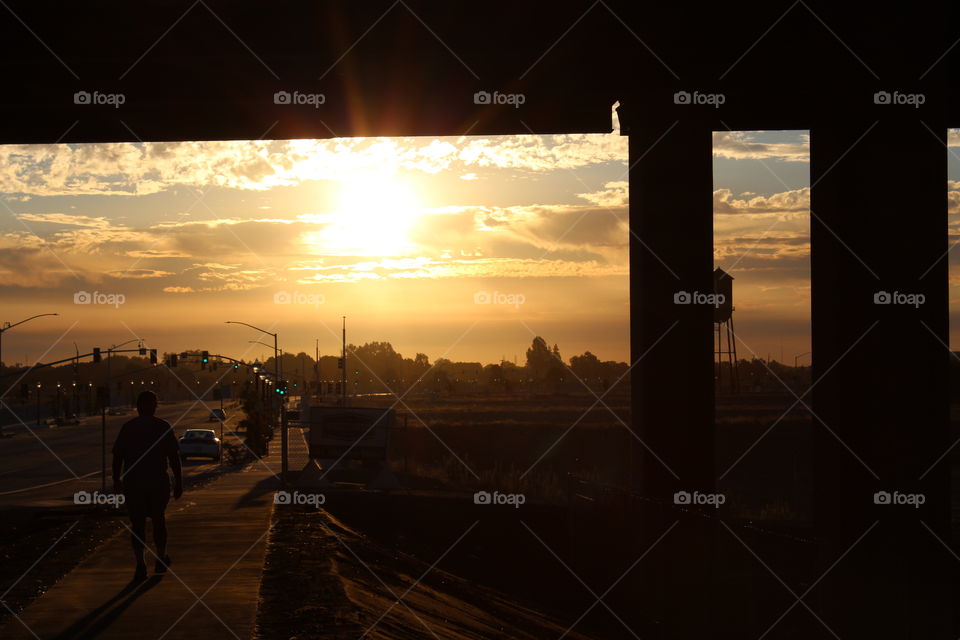sunrise over the old train station