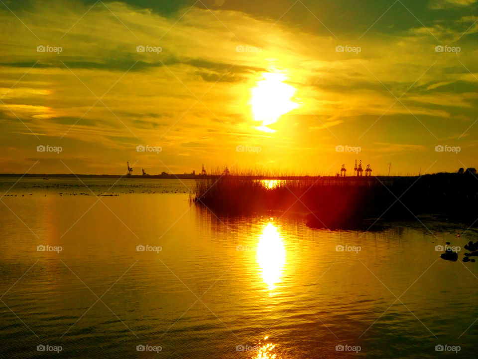 Sunset through the sawgrass! The sun reflects across the bay, through the sawgrass leaving a magnificent reflection!