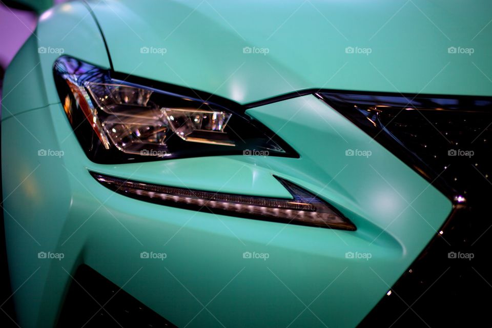 Snake Eyes. Lexus headlights at the LA Auto Show