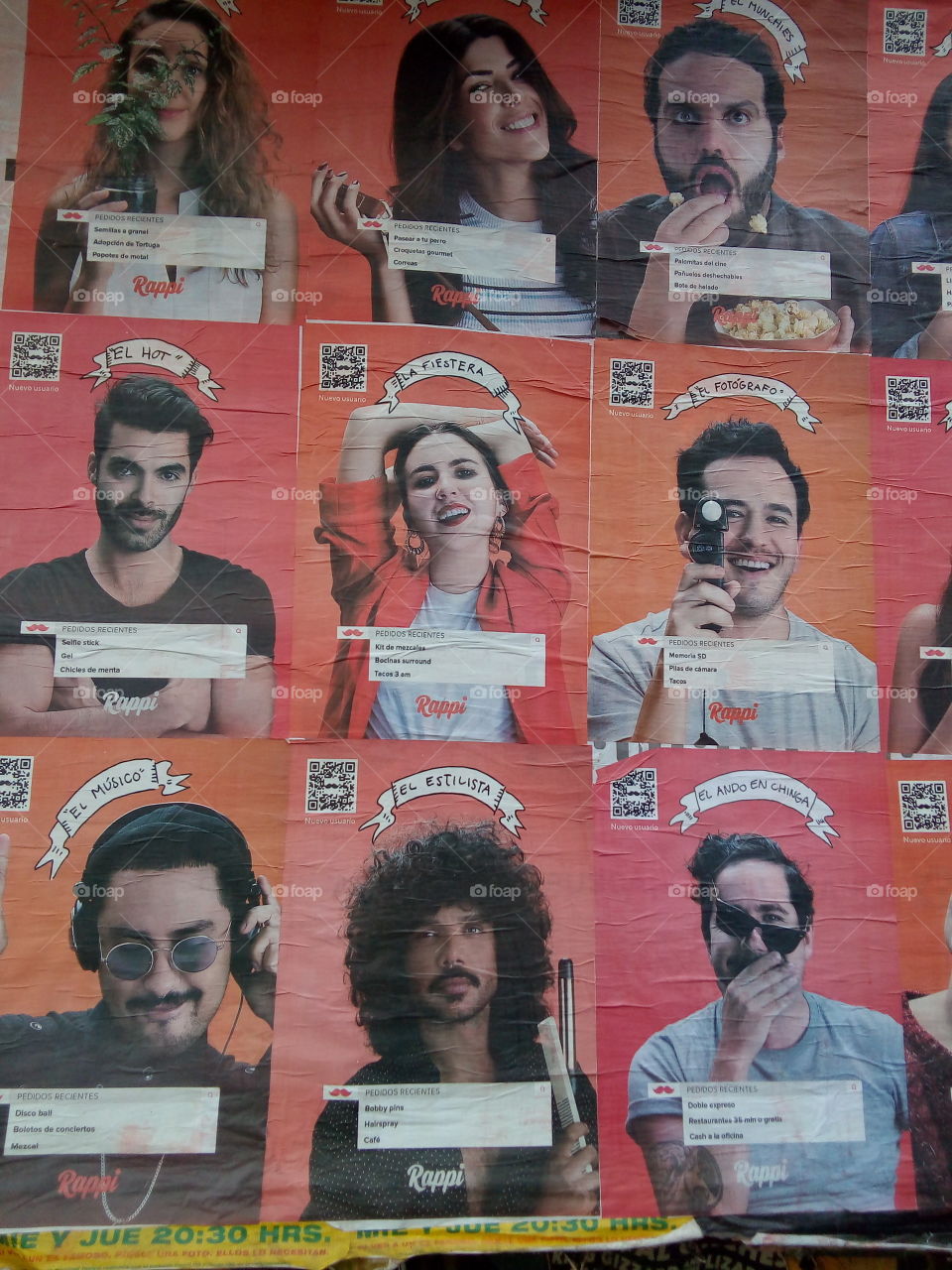 fotografía cartel de cara de personas realizando diferentes actividades u oficios