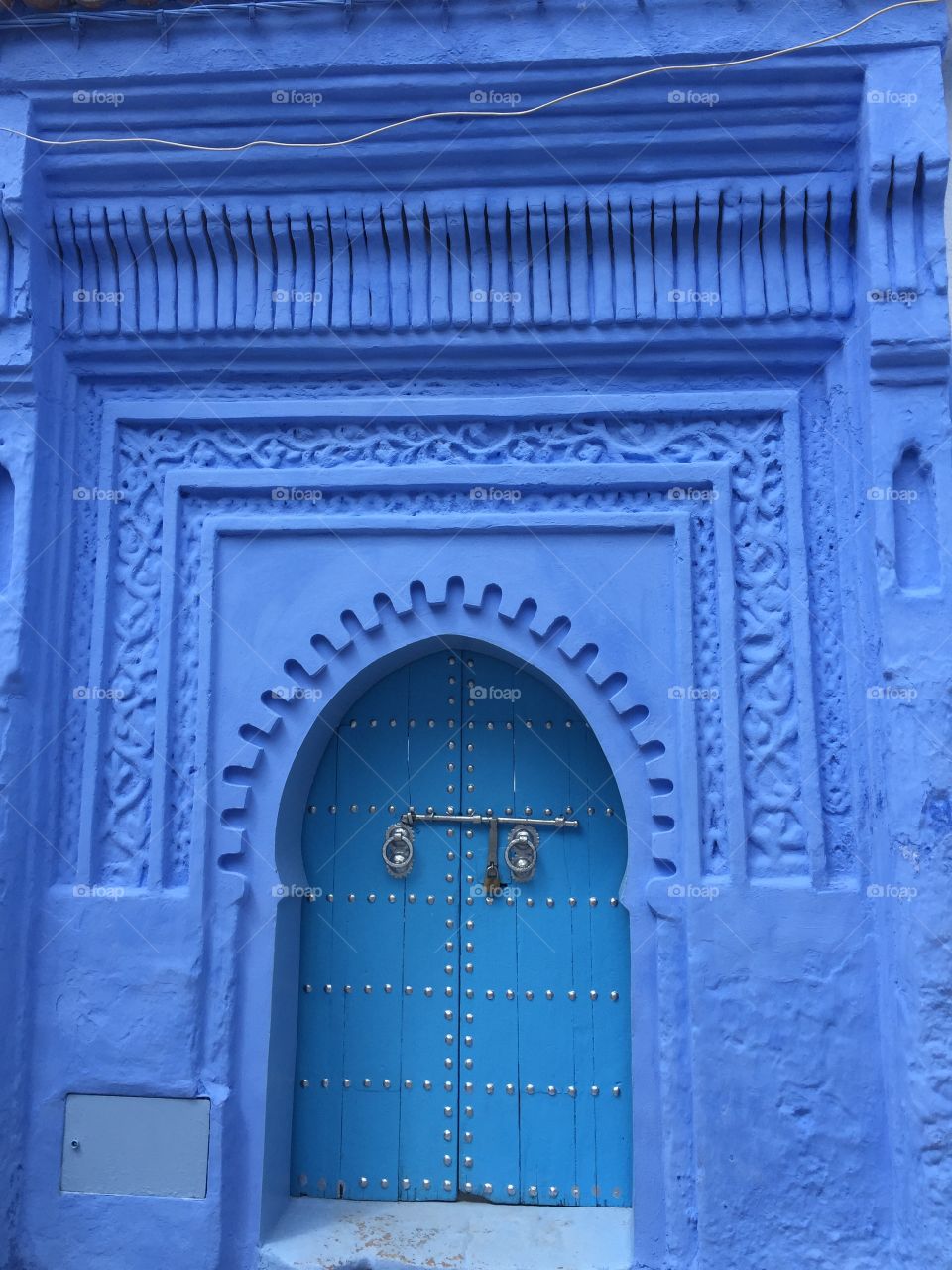 Beautiful old door at chefchaouen Morocco 