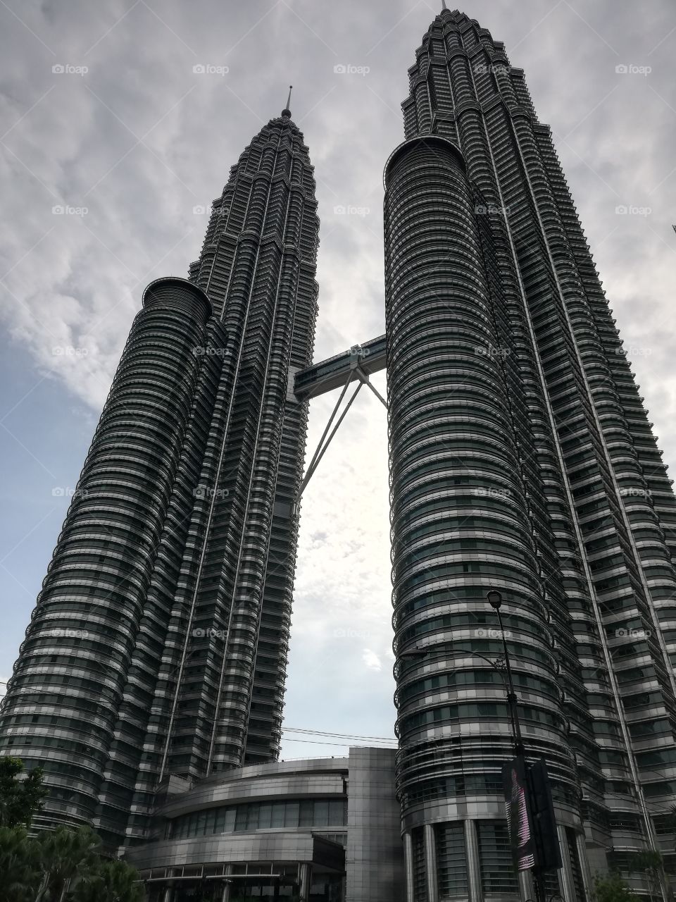 Petronas towers (Malaysia) photographed from below