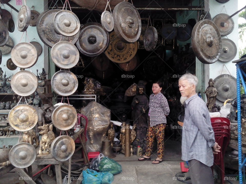 Asian shop selling antique decorative items. Found this shop in Vietnam selling a lot of intersting decoration