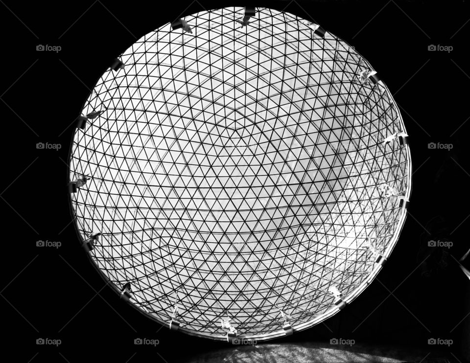Geodesic dome. Inside view of geodesic dome at the Dalí Theatre and Museum (Figueres - Catalonia, Spain)