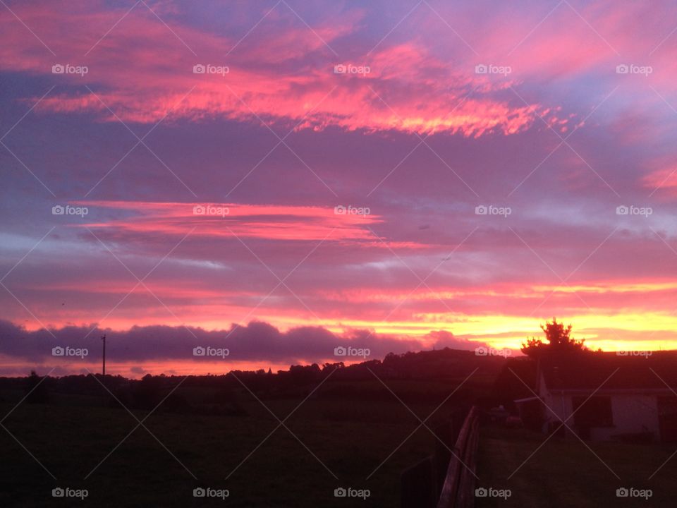 Silhouette of mountain during sunset