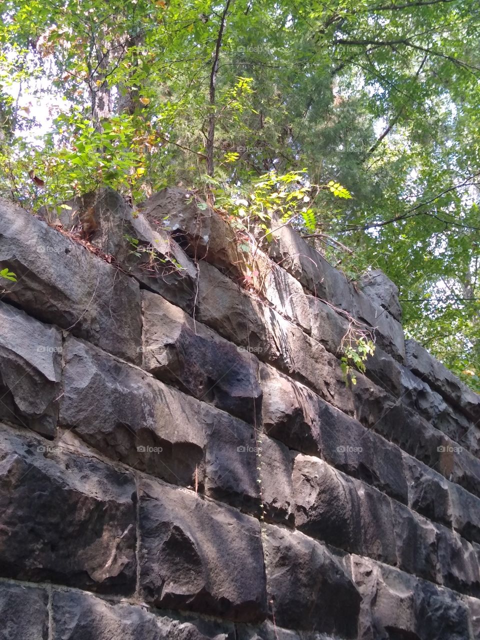 top of stone wall