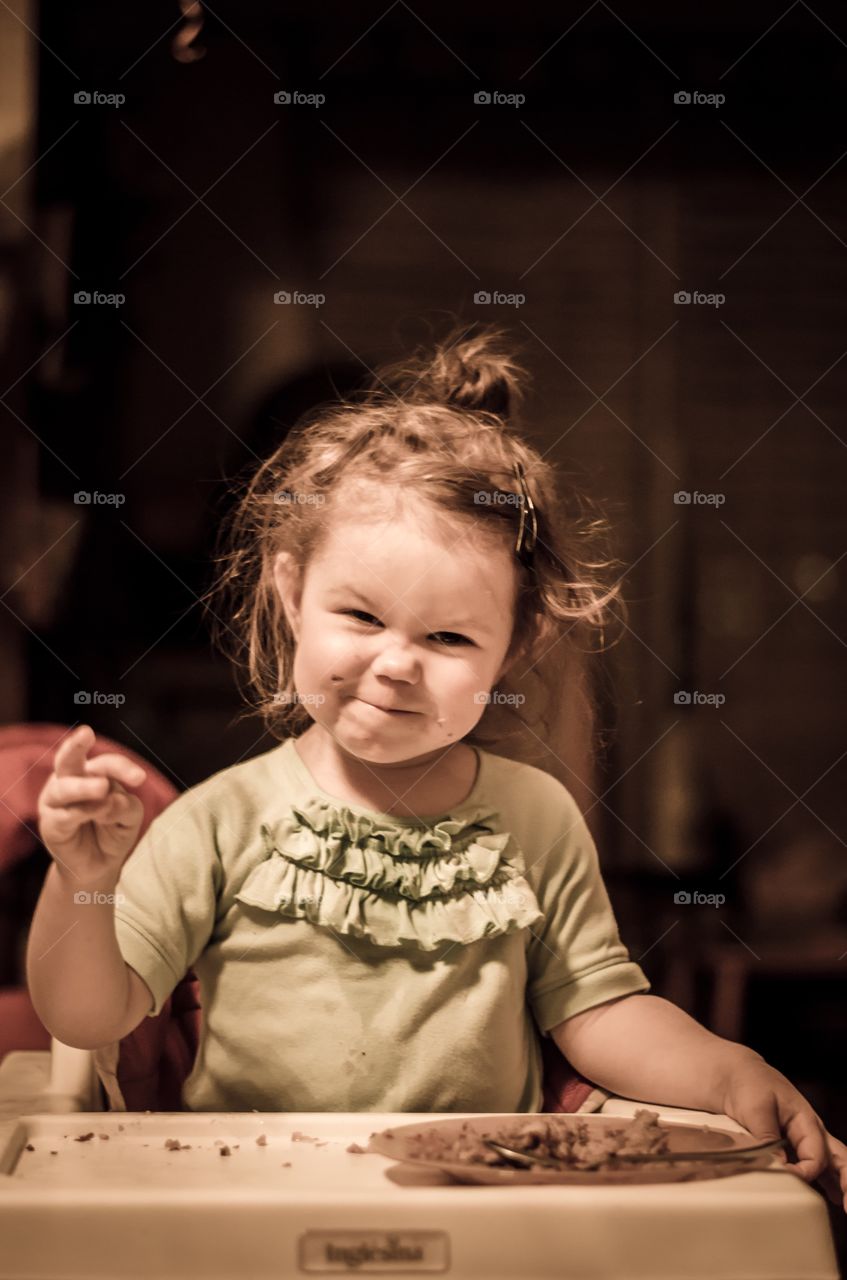 Cute girl eating food