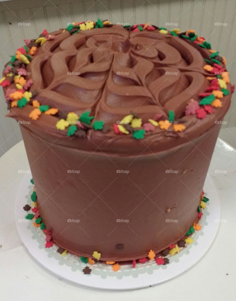 Fall Chocolate Covered Cake