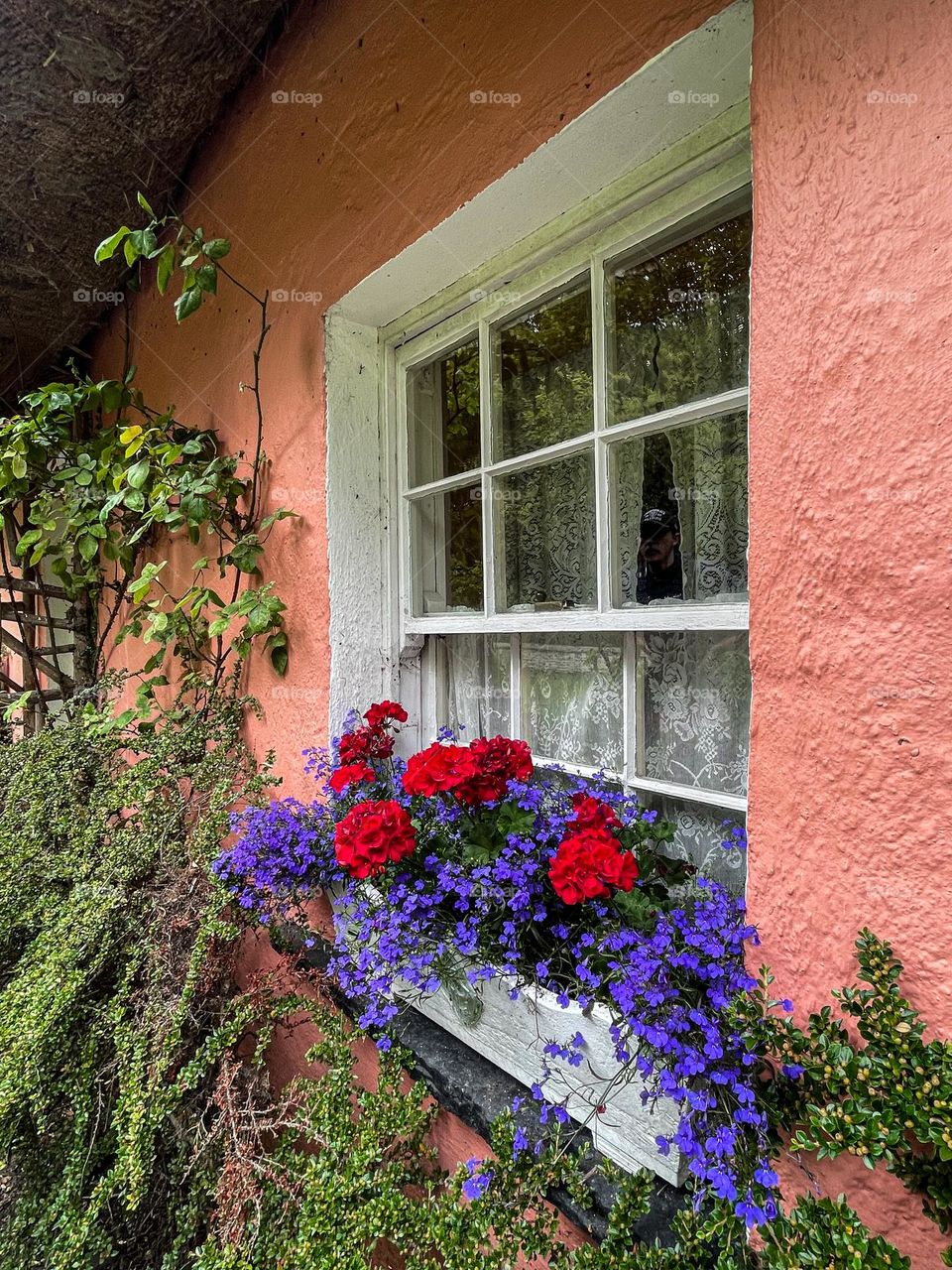 Ye Olde Cottage.  Window of a an old cottage in Ireland.