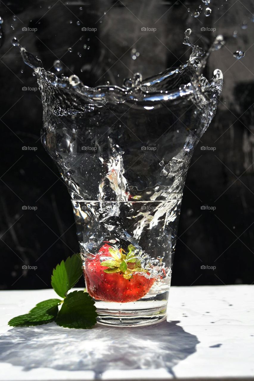 Strawberry and water