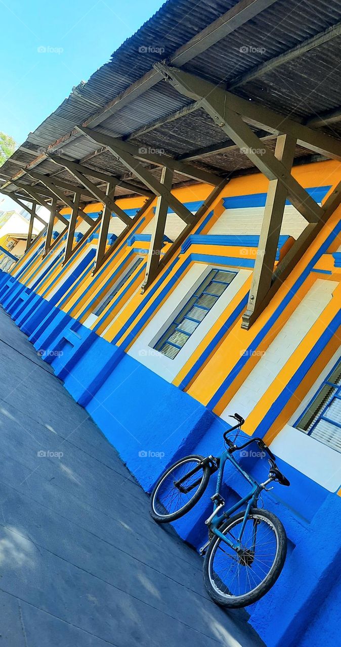 bus station and a bike