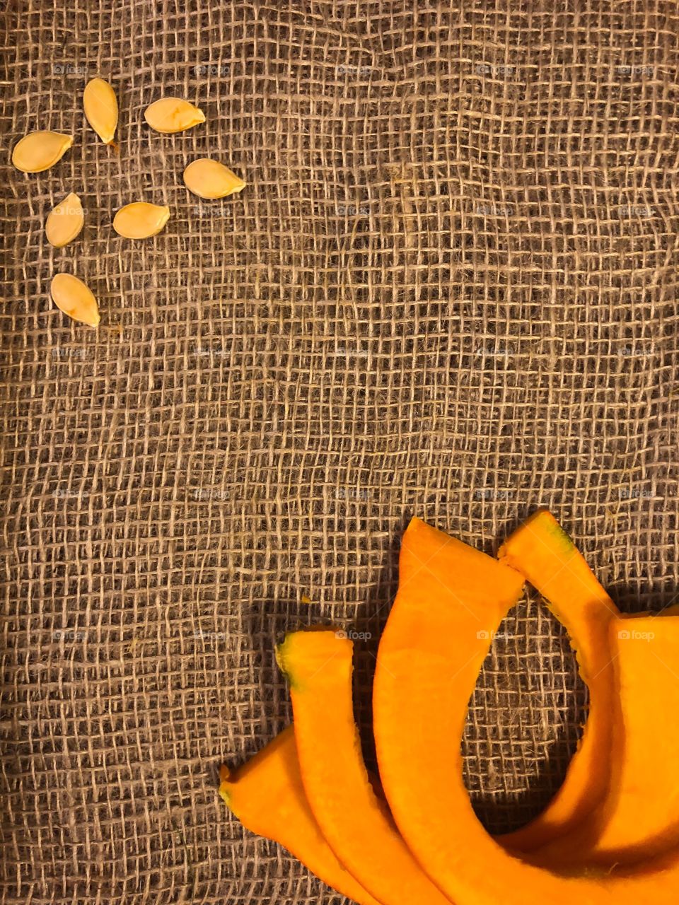 Pumpkin sackcloth background 