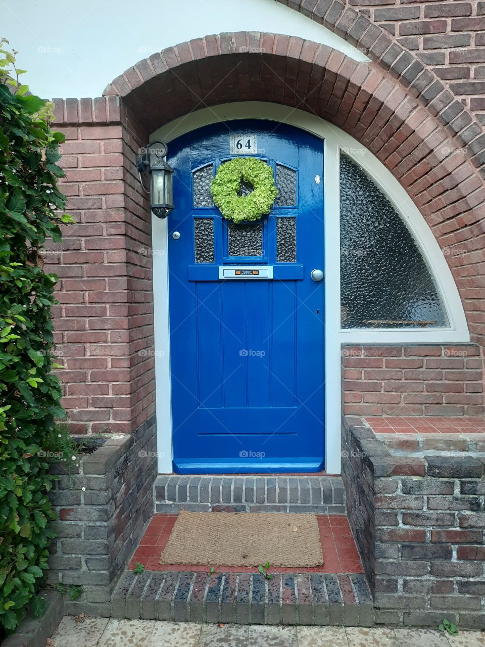 blue rounded door