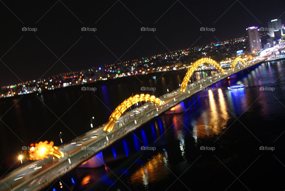 Dragon bridge at night