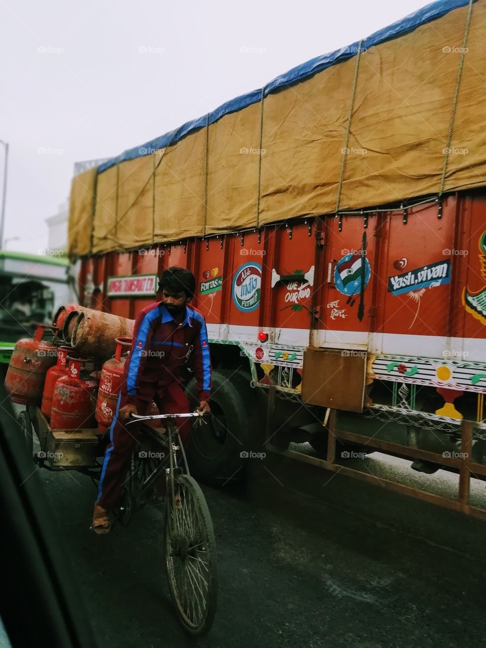 Rickshaw puller on Indian Roads