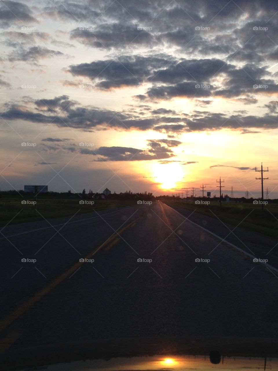 Highway sunset