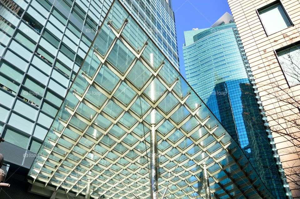 glass roof of a building