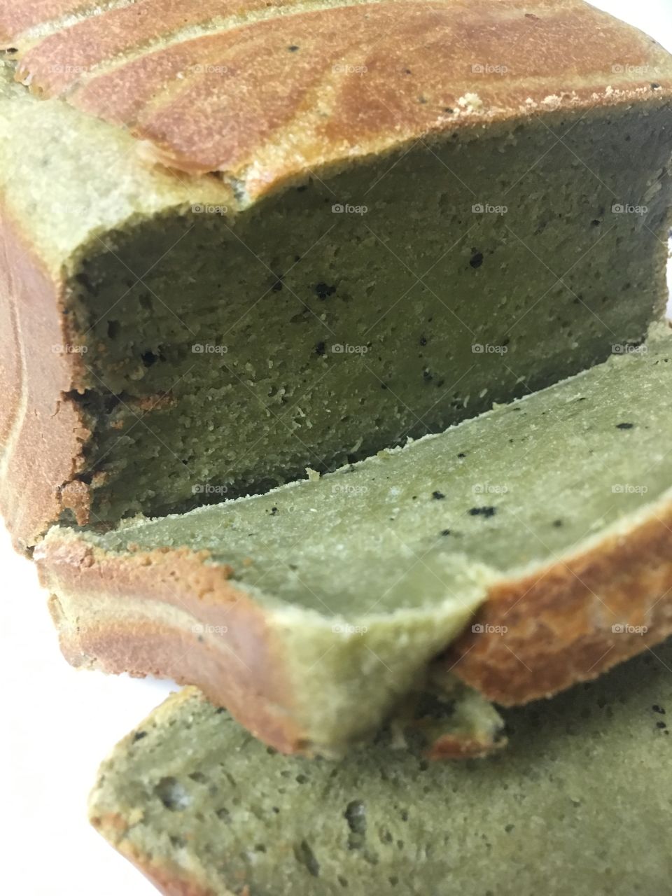 Green tea custard loaf