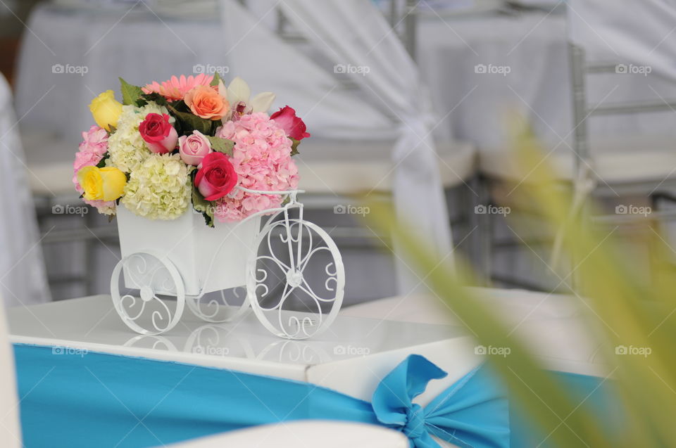 Bridal Bouquet of Flowers on blurred background