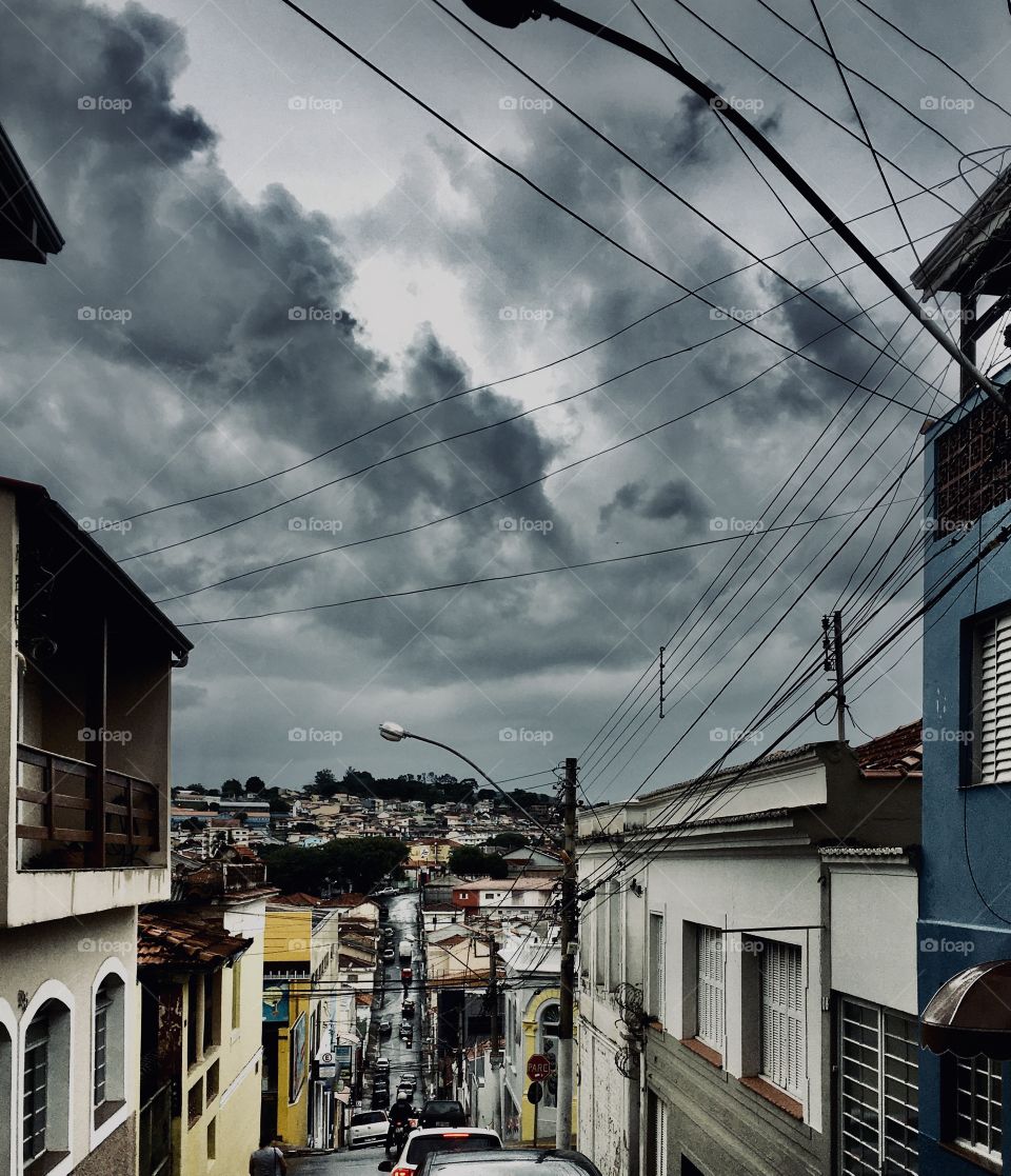 A very cool, retro photograph of the Center of Bragança Paulista (Brazil). / Uma fotografia bem bacana, retrô, do Centro de Bragança Paulista (Brasil). 