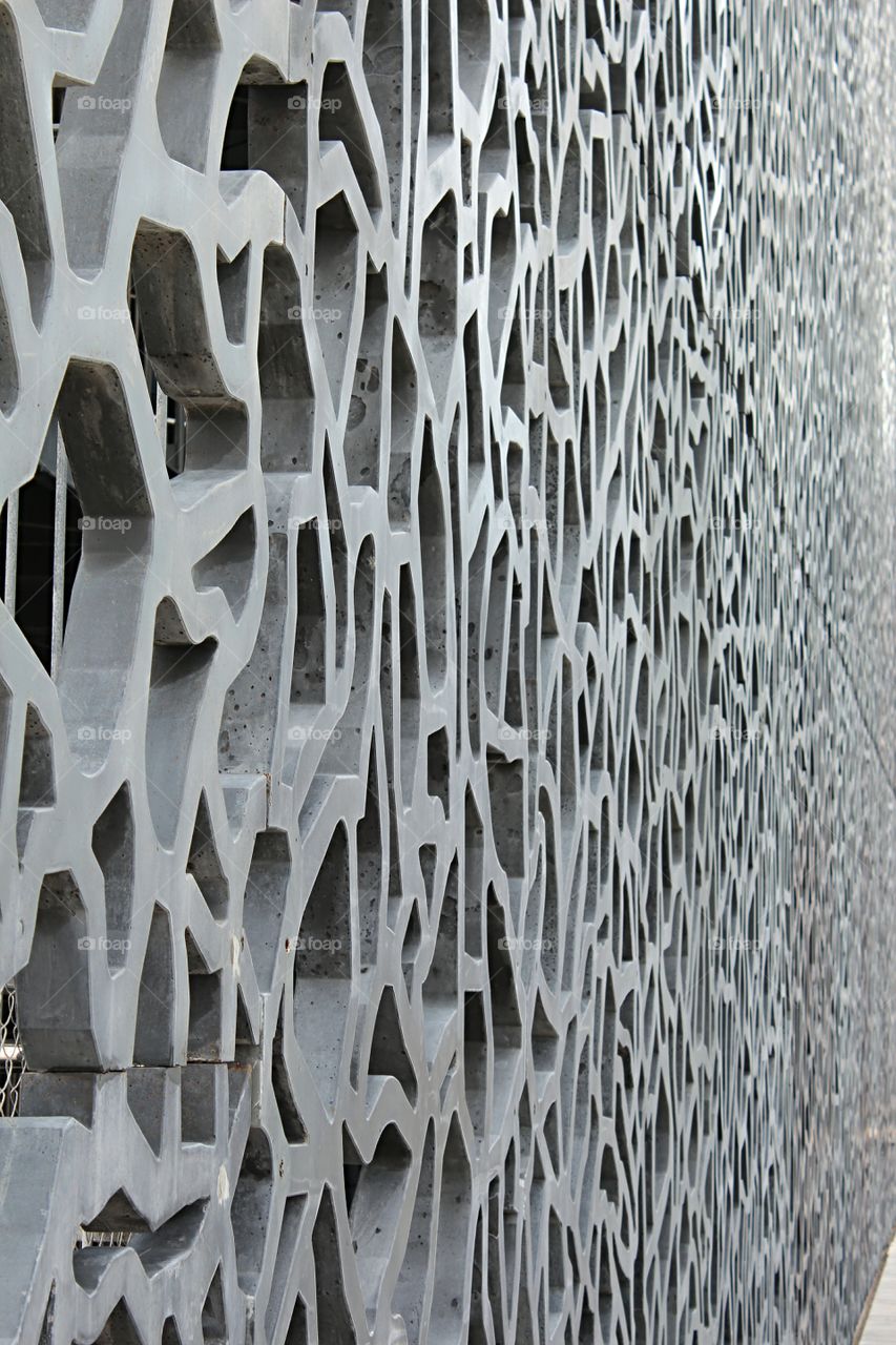 amazing texture on a museum building in Marseille, France