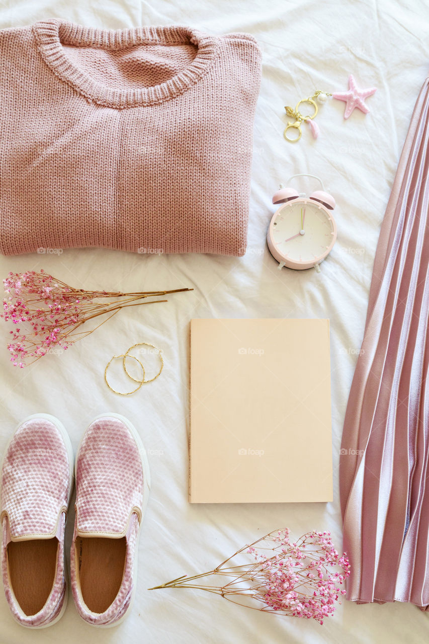 Fashion flat lay items 