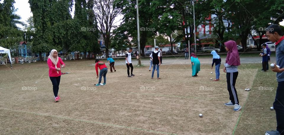 petanque ball preparations for PON 2019