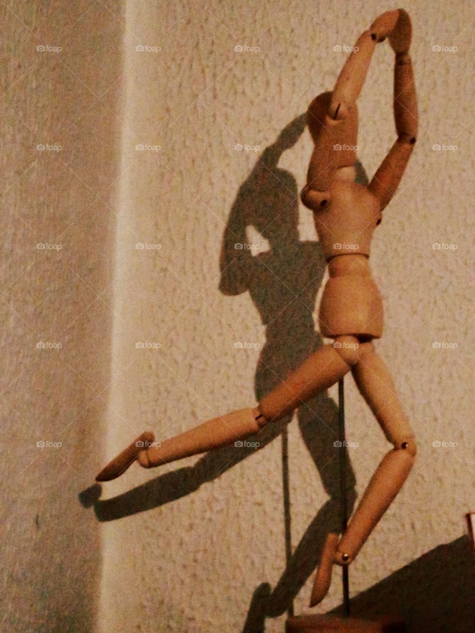 wooden manequin and its shadow